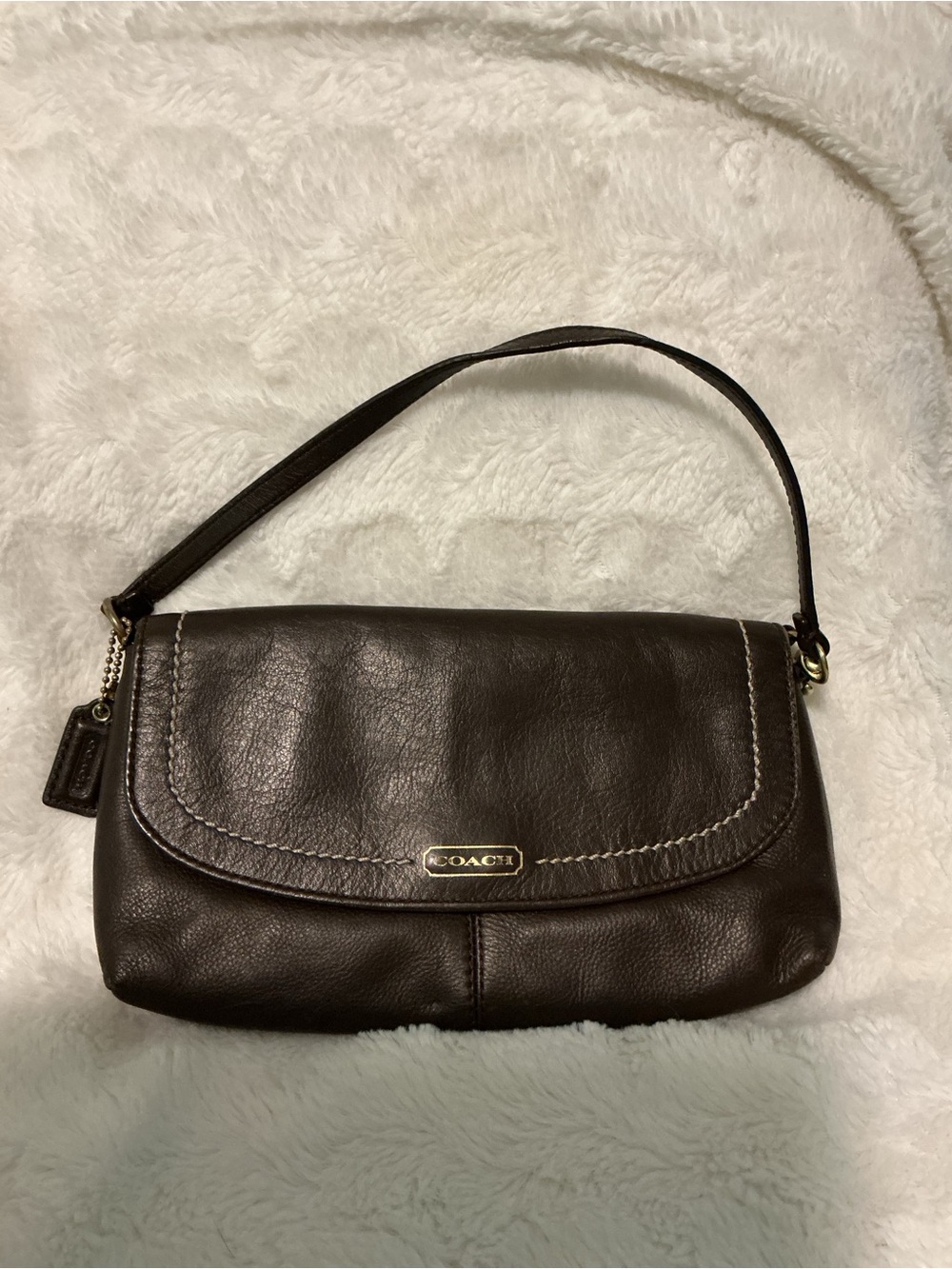 COACH Vintage Brown Leather Mini Shoulder Bag 9x5